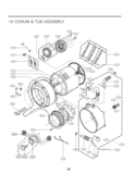 DRUM & TUB ASSEMBLY Diagram and Parts List for WM2277HS ATTEEUS LG Washer