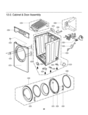 Cabinet & Door Assembly Diagram and Parts List for DLE2512W  LG Dryer