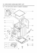 THE EXPLODED VIEW OF CABINET ASSEMBLY Diagram and Parts List for WD-3243RHD  LG Washer Dryer Combo