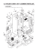 CASE PARTS   EXPLODED VIEW & REPLACEMENT PARTS LIST Diagram and Parts List for LMX25981ST ASTCLGA LG Refrigerator