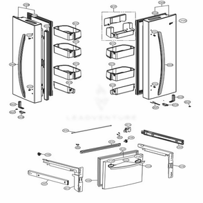 Door Parts Diagram and Parts List for LFC24786ST ASTCNA0 LG Refrigerator