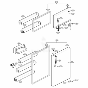Door Parts Diagram and Parts List for 68003 ASTCSE1 LG Refrigerator
