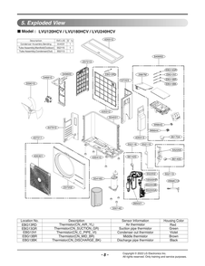 Diagram 1 Diagram and Parts List for LVU120HCV EWGHEUS LG Air Conditioner