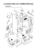CASE PARTS   EXPLODED VIEW & REPLACEMENT PARTS Diagram and Parts List for LFX25971SW  LG Refrigerator