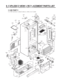 CASE PARTS   EXPLODED VIEW & REPLACEMENT PARTS LIST Diagram and Parts List for LFX21971ST LFX21971ST/1 LG Refrigerator
