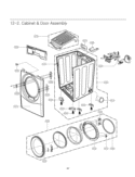 Cabinet & Door Assembly Diagram and Parts List for DLE5955W ABWEEUS LG Dryer