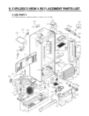 CASE PARTS   EXPLODED VIEW & REPLACEMENT PARTS LIST Diagram and Parts List for LFX21980ST LFX21980ST/01 LG Refrigerator