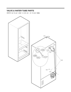 Valve And Water Tube Parts Diagram and Parts List for GC-L288NKXM ASBCNA4 LG Refrigerator