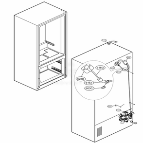 Valve And Water Tube Parts Diagram and Parts List for LFXC24796S ASTCNA1 LG Refrigerator