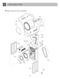 EXPLODED VIEW         Back Cover & Drum Assembly Diagram and Parts List for DLEV833W  LG Dryer