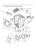 Cabinet & Door Assembly Diagram and Parts List for DLGX3002W  LG Dryer