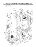 CASE PARTS   EXPLODED VIEW & REPLACEMENT PARTS Diagram and Parts List for LFX25971SB  LG Refrigerator