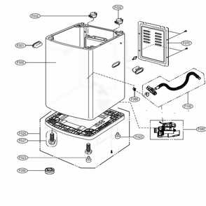 Case Assembly Diagram and Parts List for WT901CF ASFEMUS LG Washer