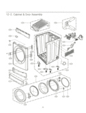Cabinet & Door Assembly Diagram and Parts List for DLG9588WM  LG Dryer