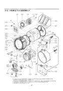 DRUM & TUB ASSEMBLY Diagram and Parts List for WM3001HRA ACREEUS LG Washer
