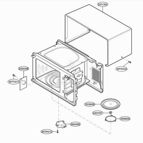 Oven Cavity Parts Diagram and Parts List for MS2344B TWHQNAD LG Range