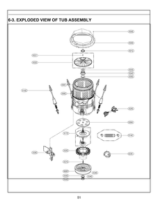 Tub Assembly Diagram and Parts List for T1471HGPV ABWEVUS LG Washer