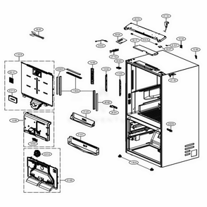 Case Parts Diagram and Parts List for 75067 ASBCSE0 LG Refrigerator