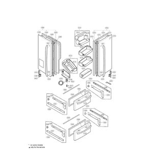 Door Diagram and Parts List for LMX25985SW 00 LG Refrigerator