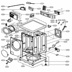 Cabinet And Control Panel Assembly Diagram and Parts List for GCWP1069CD2 ASSEELC LG Washer