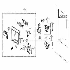 Dispenser Parts Diagram and Parts List for 79993 ASTCSE0 LG Refrigerator