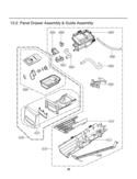 Panel Drawer Assembly & Guide Assembly Diagram and Parts List for DLEX3001P APTEEUS LG Dryer