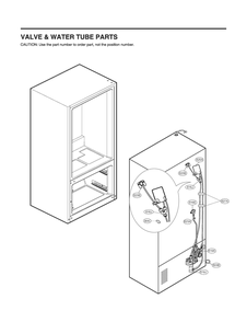 Valve And Water Tube Parts Diagram and Parts List for GR-L22ANKYM ASBCNA2 LG Refrigerator