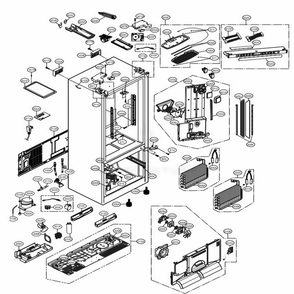 Case Parts Diagram and Parts List for 74043 ASTCSE1 LG Refrigerator