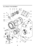 Part Location Diagram of 4986ER0004G LG Bellow - Gray With Drain Port