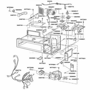 Interior Parts 2 Diagram and Parts List for ACO1180AW AWHEAMA LG Range