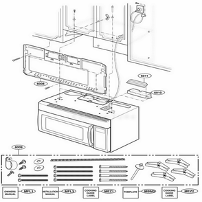 Installation Parts Diagram and Parts List for HMV9306 ABKEBSU LG Range