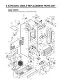 CASE PARTS      EXPLODED VIEW & REPLACEMENT PARTS Diagram and Parts List for LFD25860SB  LG Refrigerator