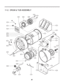 DRUM & TUB ASSEMBLY Diagram and Parts List for CW2079CWN WD-10465BD LG Washer