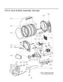 Drum & Motor Assembly Diagram and Parts List for CDG3389WN  LG Dryer