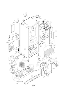 Case Parts Diagram and Parts List for LFC23760ST 01 LG Refrigerator