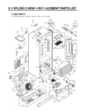 CASE PARTS   EXPLODED VIEW & REPLACEMENT PARTS LIST Diagram and Parts List for LFX25971SB AWB2LGA LG Refrigerator