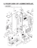 CASE PARTS    EXPLODED VIEW & REPLACEMENT PARTS Diagram and Parts List for LMX25981ST LMX25981ST /01 LG Refrigerator