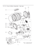 Drum & Motor Assembly Diagram and Parts List for DLG0452W DLG0452W /01 LG Dryer