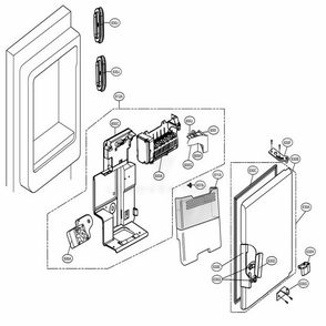 Ice Maker And Ice Bin Parts 2 Diagram and Parts List for 79993 ASTCSE0 LG Refrigerator