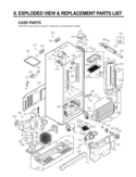CASE PARTS   EXPLODED VIEW & REPLACEMENT PARTS LIST Diagram and Parts List for LFX21971ST AST3GSC LG Refrigerator