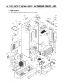 CASE PARTS   EXPLODED VIEW & REPLACEMENT PARTS LIST Diagram and Parts List for LFX25971ST AST3LGA LG Refrigerator