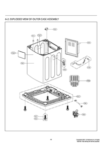 Outer Case Assembly Diagram and Parts List for T14A4SEHBW ABWETUS LG Washer