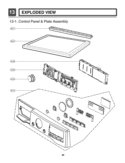EXPLODED VIEW   Control Panel & Plate Assembly Diagram and Parts List for DLEX2801L ARBEEUS LG Dryer