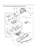 Panel Drawer Assembly & Guide Assembly Diagram and Parts List for DLEX2801L ARBEEUS LG Dryer