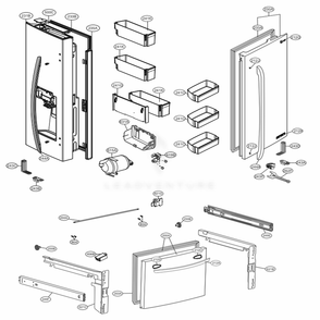 Door Parts Diagram and Parts List for LRFXS2503S ASTCNA0 LG Refrigerator