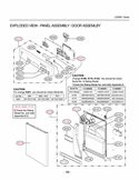EXPLODED VIEW  PANEL ASSEMBLY  DOOR ASSEMLBY Diagram and Parts List for LDS5811ST LDS5811ST /01 LG Dishwasher