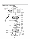 EXPLODED VIEW  SUMP ASSEMBLY Diagram and Parts List for LDS5811ST LDS5811ST /01 LG Dishwasher