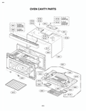 OVEN CAVITY PARTS Diagram and Parts List for LMVM2075ST ASBELGA LG Microwave
