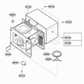 Oven Cavity Parts Diagram and Parts List for MA6511W CWHEGSE LG Wall Oven