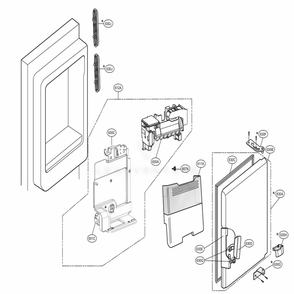 Ice Maker And Ice Bin Parts Diagram and Parts List for LFXS28968S ASTCNA1 LG Refrigerator